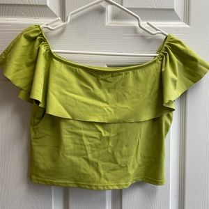 Kortni Jeane Green Ruffled Around top